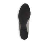 ELENA SMOKING STYLE SLIP-ON IN SUEDE WITH GUNMETAL FOIL OVERLAY - BOTTOM VIEW