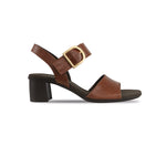 Neeta Cognac Leather Heel - Side View