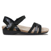 SUMMER STRAPPY FOOTBED SANDAL IN MULTI-MATERIAL BLACK LEATHER - Side View