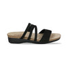 CAMILA FOOTBED SANDAL WITH ASYMMETRICAL STRAPS IN BLACK NUBUCK - SIDE VIEW