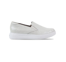 Lennox Athleisure Leather shoe in White Snake Printed Suede - Thumbnail