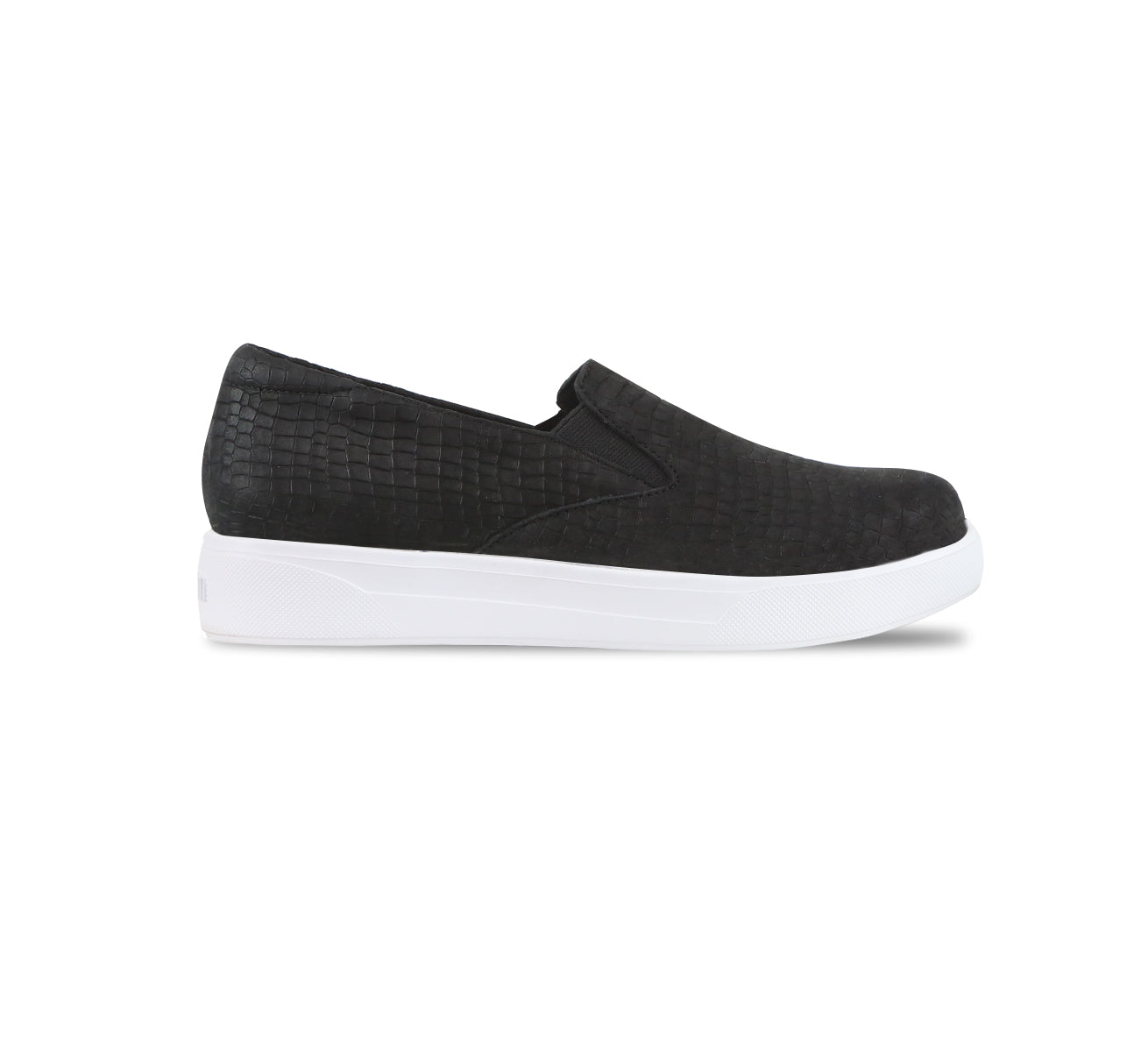 Lennox reptile print nubuck in black casual sport look with twin-gore - SIDE VIEW