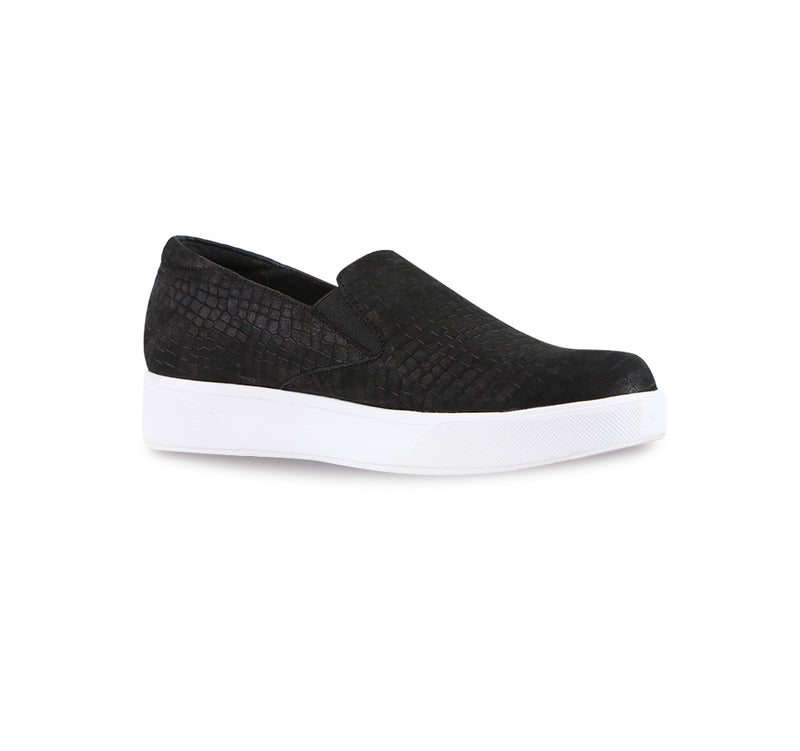 Lennox reptile print nubuck in black casual sport look with twin-gore - ANGLE VIEW