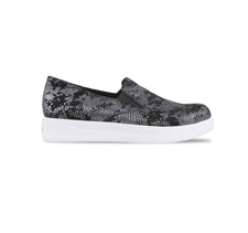 Lennox athleisure shoe in Black Snake Print Cow Suede - Thumbnail