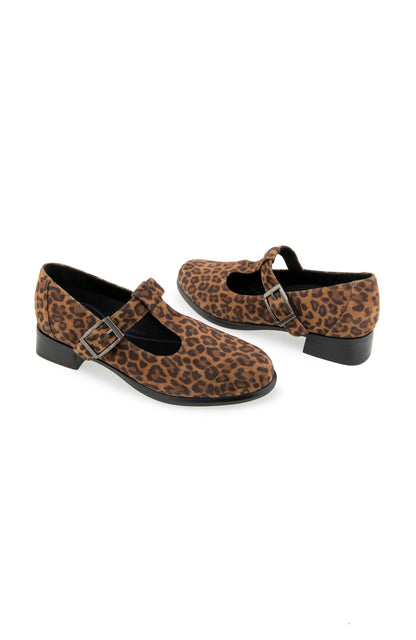 Carmen T Strap - Leopard Suede