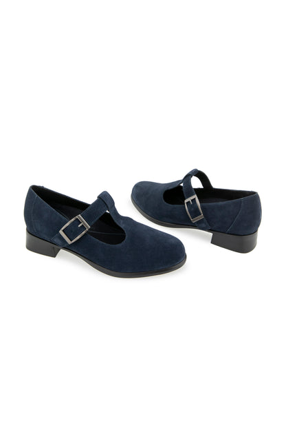 Carmen T Strap - Navy Suede