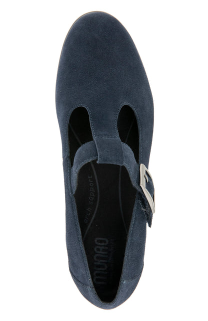 Carmen T Strap - Navy Suede
