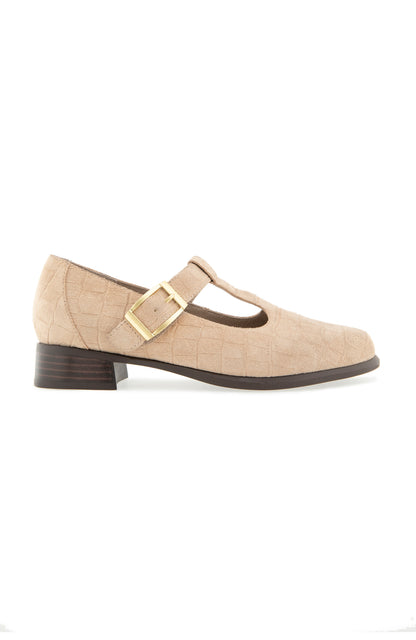 Carmen T Strap - Tan Suede