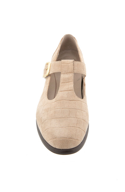 Carmen T Strap - Tan Suede