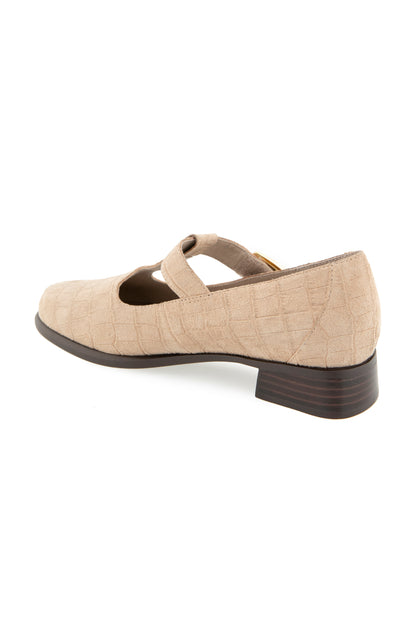 Carmen T Strap - Tan Suede
