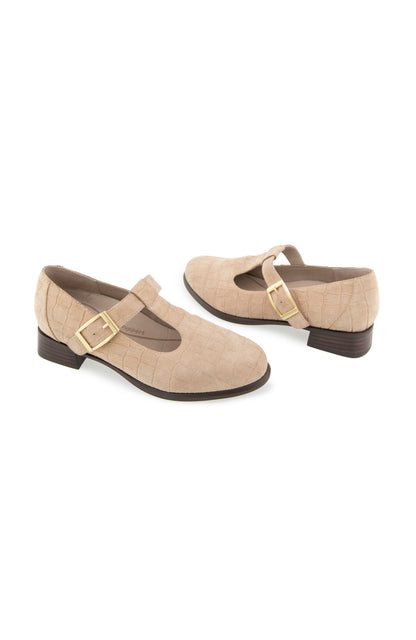 Carmen T Strap - Tan Suede