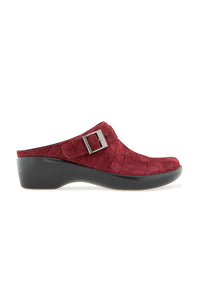Clarice Clog - Wine Suede
