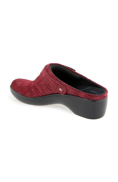 Clarice Clog - Wine Suede