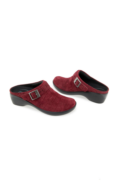 Clarice Clog - Wine Suede