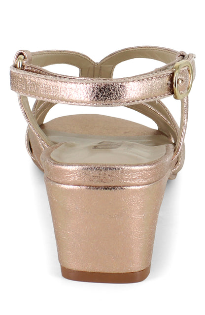 Luna Heel - Rose Gold Leather