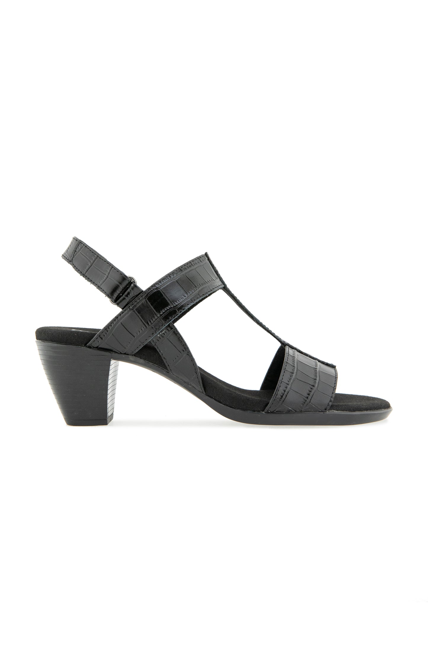 Willow Sandal - Black Leather Croco