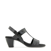 Willow Sandal - Black Leather Croco