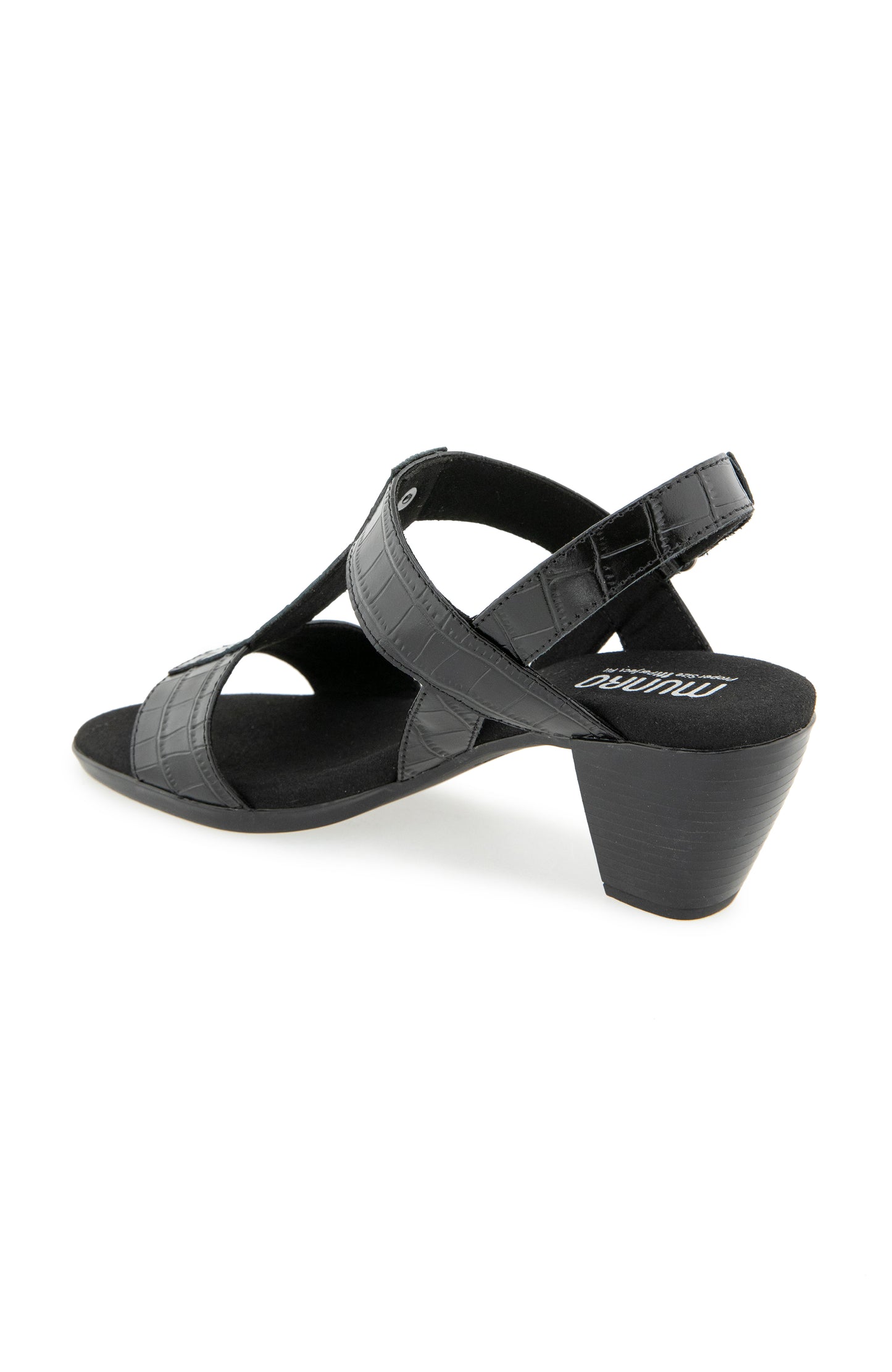 Willow Sandal - Black Leather Croco