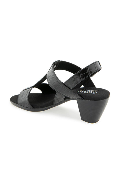 Willow Sandal - Black Leather Croco