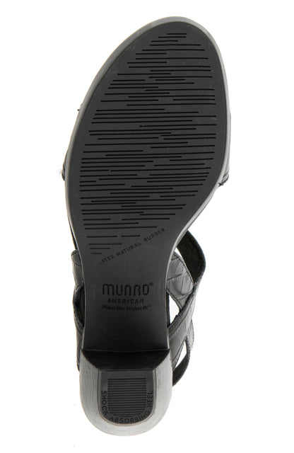 Willow Sandal - Black Leather Croco