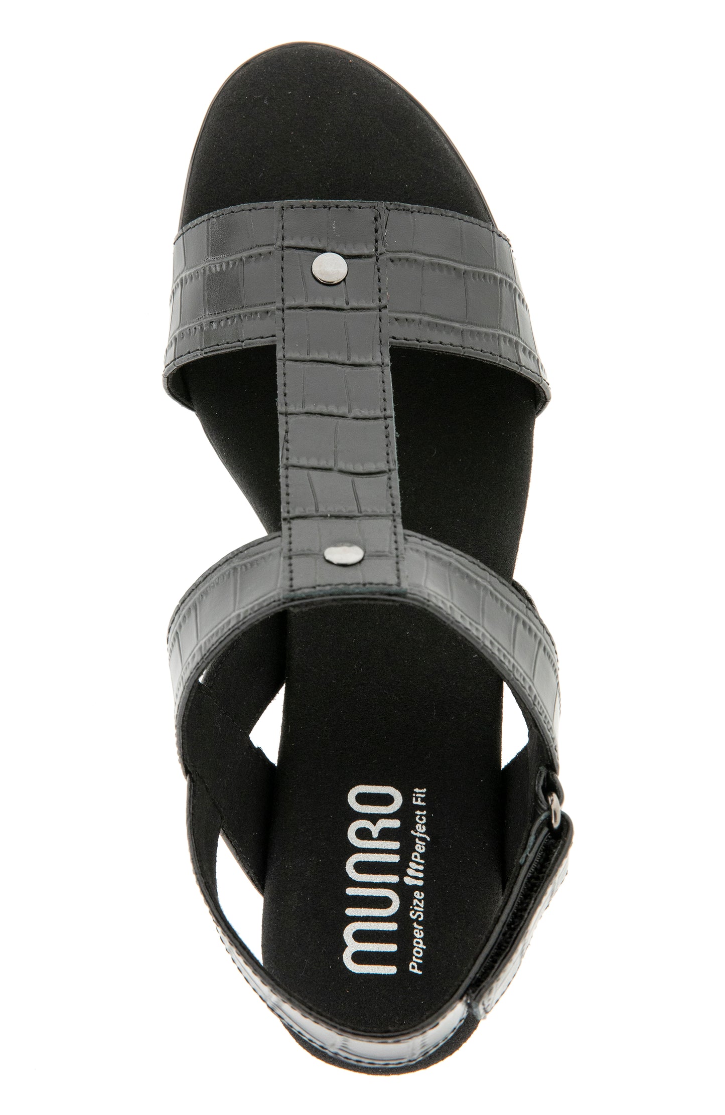 Willow Sandal - Black Leather Croco