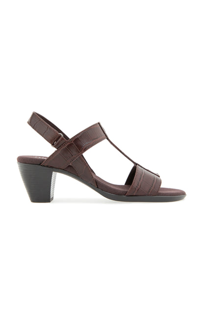 Willow Sandal - Dark Chocolate Croco