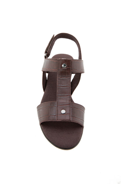 Willow Sandal - Dark Chocolate Croco