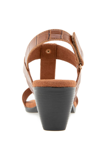 Willow Sandal - Tan Leather Croco