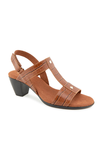 Willow Sandal - Tan Leather Croco