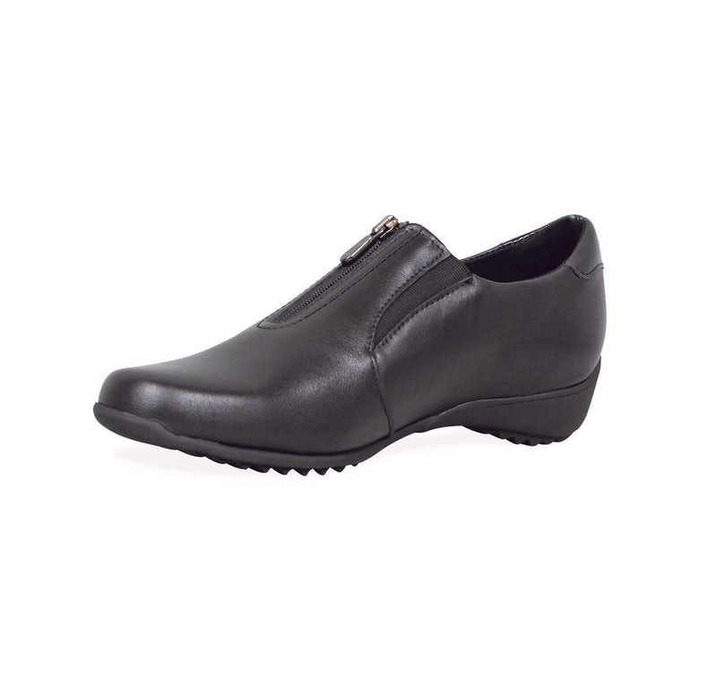 BERKLEY SPORT SHOE WITH ZIPPER & GORE in BLACK LEATHER - Inside View