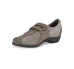 JOLIET SPORTY SHOE IN KID SUEDE AND FABRIC IN TAUPE KAHKI - inside view