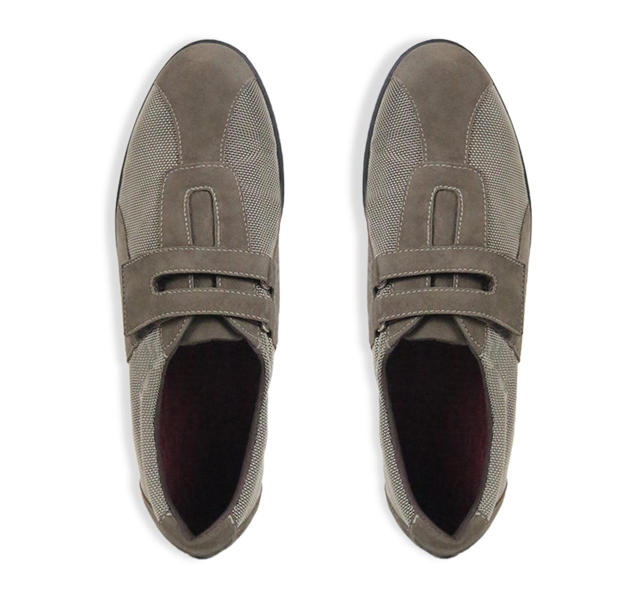 JOLIET SPORTY SHOE IN KID SUEDE AND FABRIC IN TAUPE KAHKI - top view