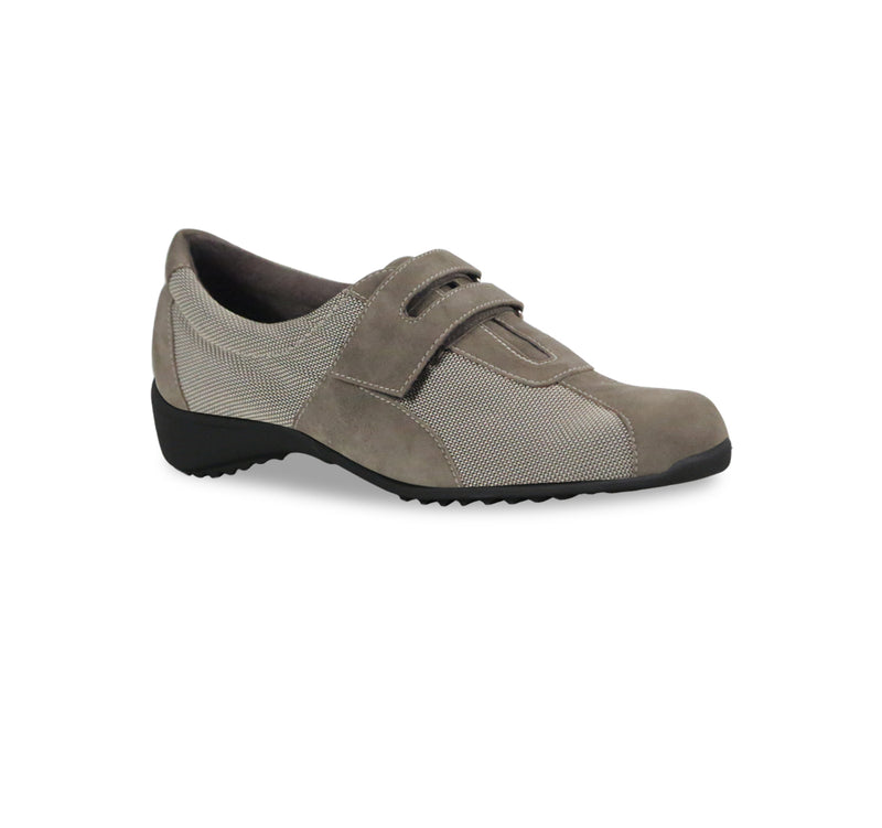 JOLIET OXFORD WITH HOOK & LOOP ADJUSTMENT IN KHAKI FABRIC & NUBUCK - ANGLE VIEWANGLE VIEW