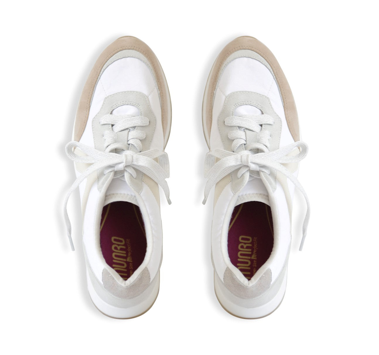 PIPER ATHLEISURE OXFORD IN WHITE & TAN COMBINATION MATERIALS - TOP VIEW