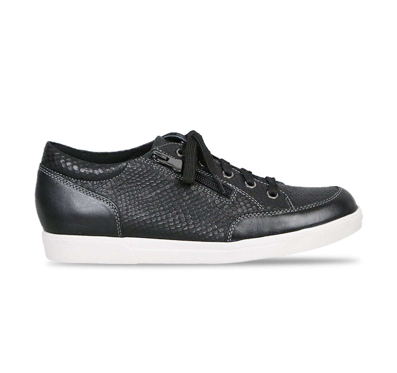 GABBIE SPORT OXFORD WITH ZIPPER IN BLACK CALF LEATHER - Outside View