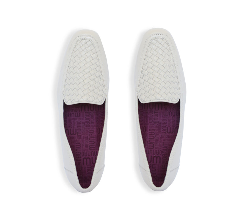 KARTER LOAFER WITH WOVEN LEATHER PLUG IN CREAM - TOP VIEW