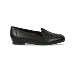  KARTER LOAFER WITH WOVEN LEATHER PLUG IN BLACK - SIDE VIEW