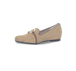 SUNISA SLIP ON IN WOVEN BROWN FABRIC WITH METALLIC RING ORNAMENT - INSIDE VIEW