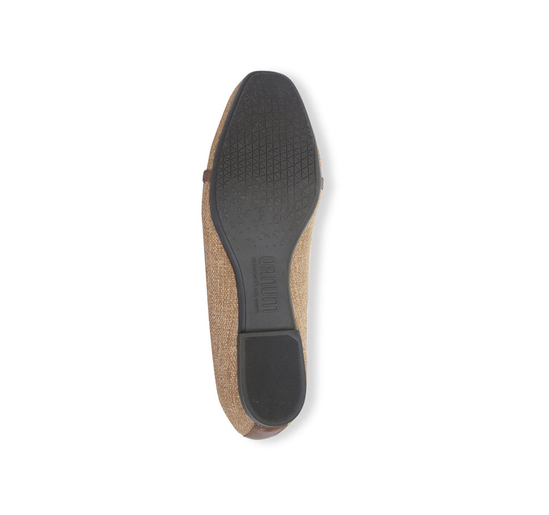 SUNISA SLIP ON IN WOVEN BROWN FABRIC WITH METALLIC RING ORNAMENT - BOTTOM VIEW