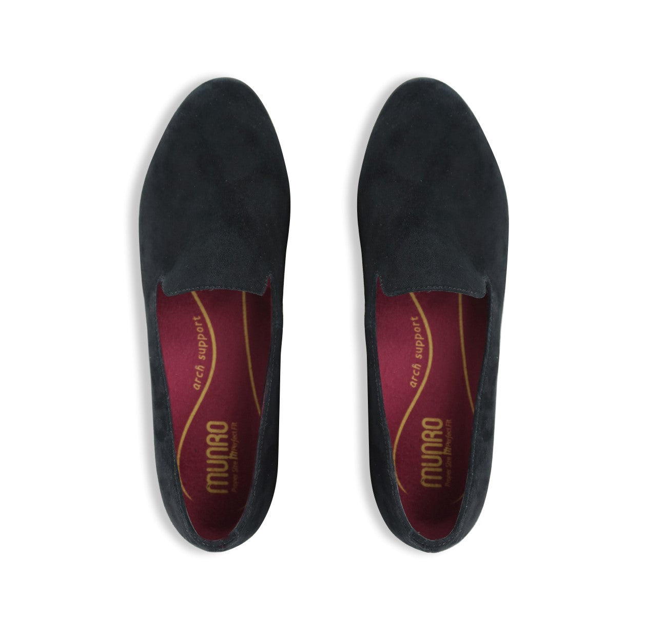 ELENA SMOKING STYLE SLIP-ON IN BLACK SUEDE-TOP VIEW