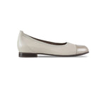 Mila Skimmer Sip-On In Cream Lamb Leather And Patent Leather Toe Cap-Side View