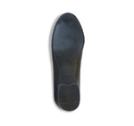 MILA SKIMMER SLIP-ON IN BLACK LAMB LEATHER AND PATENT LEATHER TOE CAP-BOTTOM VIEW