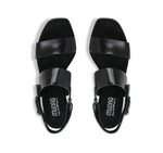 MAX DOUBLE STRAP PLATFORM SANDAL IN BLACK LEATHER - TOP VIEW