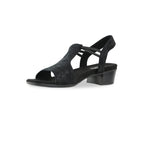 SUSAN LOW HEEL T-STRAP SANDAL IN STARDUST NERO LEATHER - INSIDE VIEW