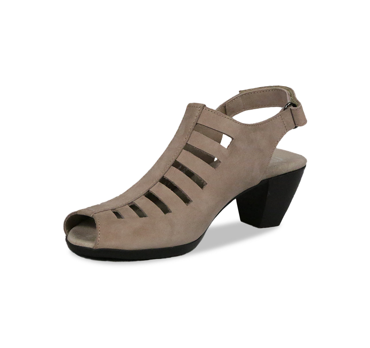 Abby Slingback Sandal in Taupe Nubuck Inside View