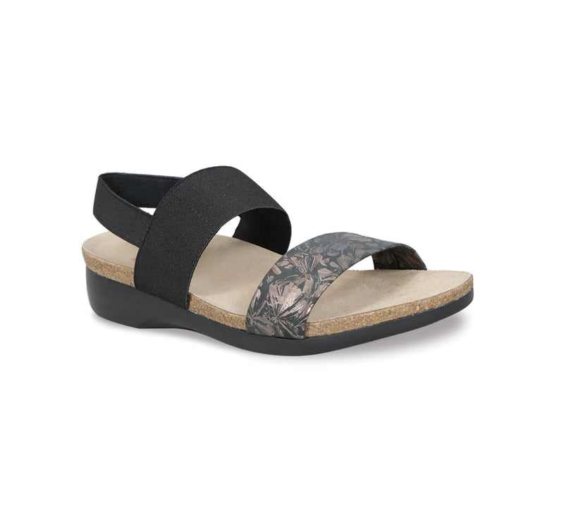 PISCES EU STYLED FOOTBED SANDAL WITH PIG SUEDE AND FABRIC - Angle View