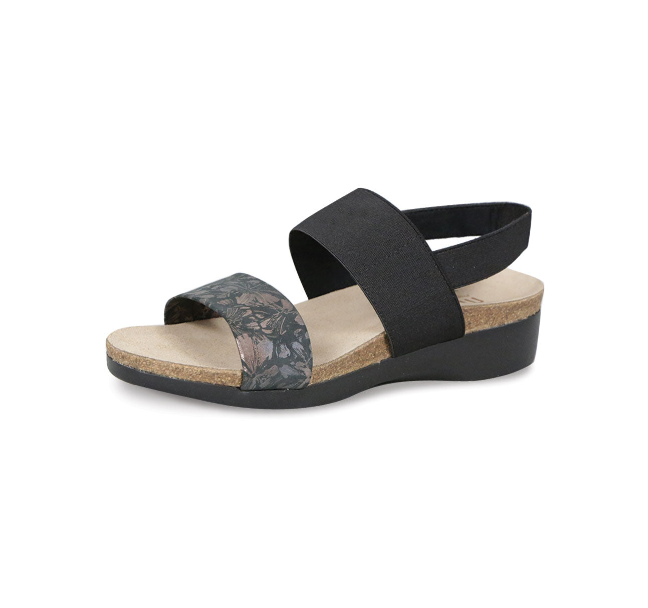 PISCES EU STYLED FOOTBED SANDAL WITH PIG SUEDE AND FABRIC - Side View