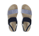 PISCES FOOTBED SANDAL IN DARK BLUE - TOP VIEW