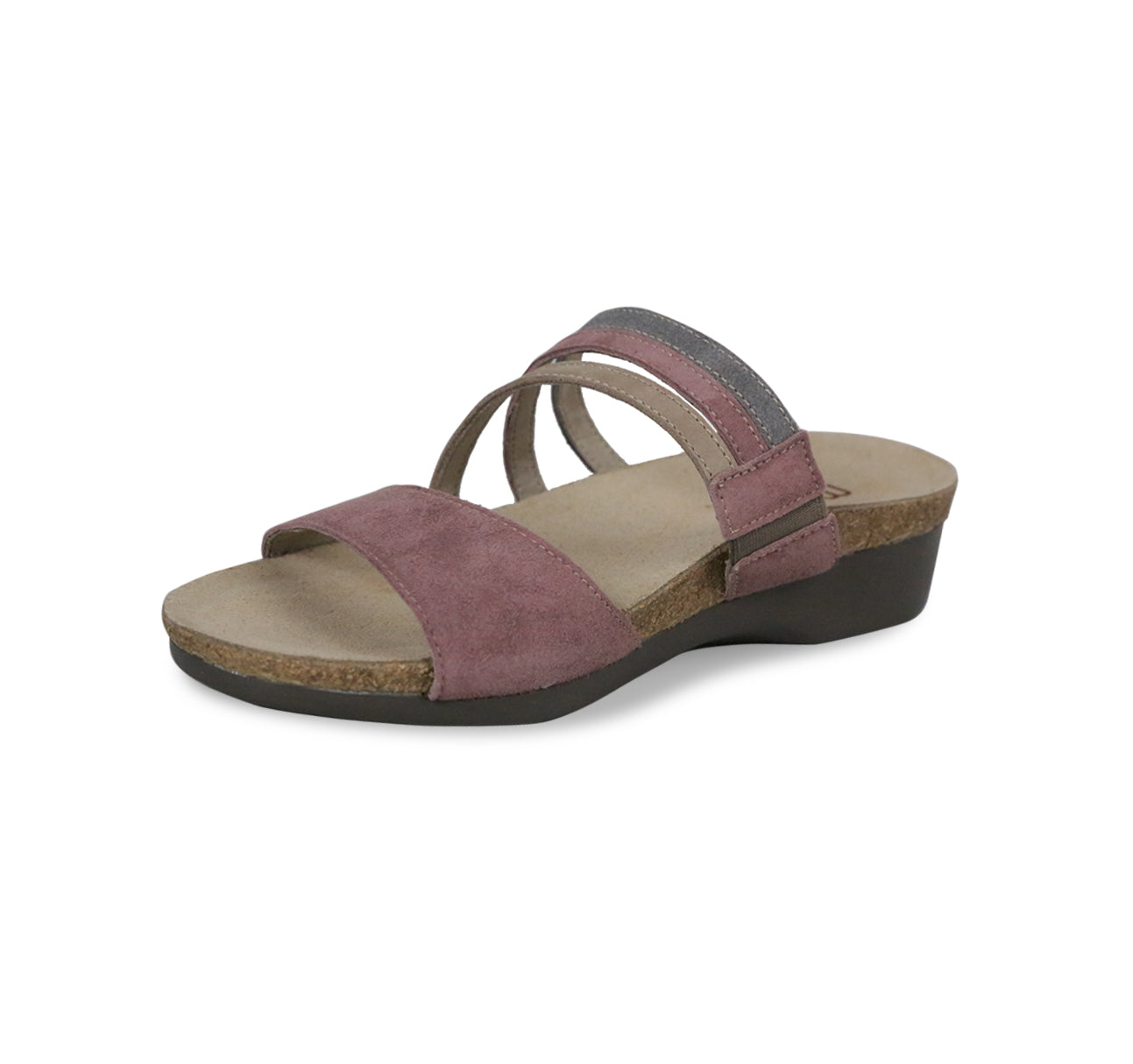 CAMILA STRAPPY FOOTBED SANDAL IN LAVENDAR NUBUCK - INSIDE VIEW