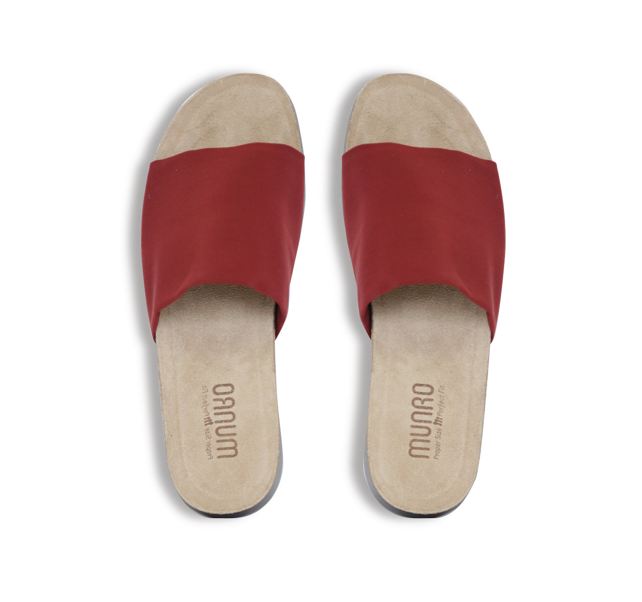 NALIA IS SINGLE WIDE-STRAP PLATFORM SANDAL IN RED BRICK WITH CORK AND LATEX INSOLE - TOP VIEW